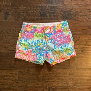 Lilly Pulitzer lovers coral Callahan shorts